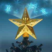 KSWING LED Decoración Luz estrella copo de nieve proyector con batería o enchufe opción festivo árbol de Navidad y estilo de cadena
