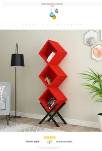 Estantería Combinada Creativa Nórdica, Estantería Infantil de Hierro Forjado, Estantería de Almacenamiento de Vino Tinto, Estantería Moderna de Pie - Product Image 4