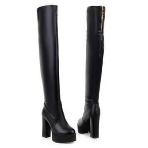 Nouvelles bottes pour femmes 2026, bottes de chevalier mi-mollet à motif noir en cuir véritable, chaussures pour femmes taille 43 - Product Image 4