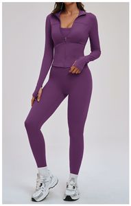 Chaqueta deportiva ligera, sujetador deportivo personalizado, conjunto de leggings para mujer, conjuntos de yoga con control de abdomen, pantalones de yoga, Cameltoe - Product Image 6