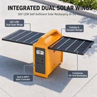 Station d'alimentation portable OEM Eg013Li 100W 76.8Wh LiFePO4 avec deux panneaux solaires intégrés MPPT pour le camping et les situations d'urgence
