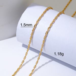 Au750 인기 판매 정품 금 실제 금 목걸이 순금 로프 체인 팔찌 목걸이 - Product Image 2