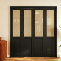 Porte pliante moderne à 4 panneaux avec verre texturé givré, porte intérieure pliante sur mesure pour séparateur de pièce, cuisine