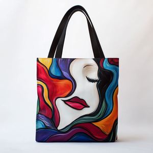 Wholesale Custom Printed Logo Cotton Shopping <b>Canvas</b> Tote Bag With Pocket and Zipper - Product Image 1