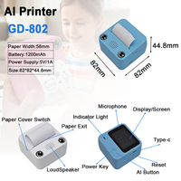 Printer Termal AI Fungsi Suara Cerdas Mini Nirkabel Portabel Mesin Pencetak Foto/Teks/Gambar dengan Layar LCD