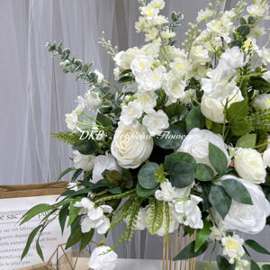 زهور بيضاء كبيرة بقطر 50 سم لتزيين حفلات الزفاف، باقة زهور لتزيين طاولات الزفاف، الأكثر مبيعًا لعام <span class=keywords><strong>2026</strong></span> - Product Image 3