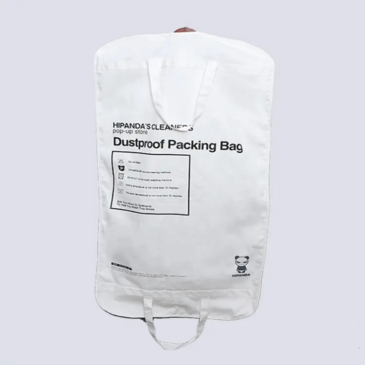 Özel toptan konfeksiyon fermuarlı çantalar beyaz konfeksiyon çanta lüks toz geçirmez elbise çantası takım örtüsü pamuk