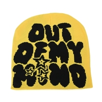 Bonnet en tricot jacquard unisexe Y2K avec logo personnalisé imprimé, 100% acrylique, chaud pour l'hiver, motif lettres, style hip-hop, mode streetwear