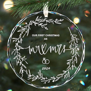 Wholesale Crystal Christmas Tree Hanging <b>Glass</b> UV Printing Pendants Faceted <b>Ornament</b> Round Crystal Flat Hanging <b>Ornament</b> - Product Image 4