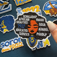 Patch thermocollant vintage Soror 1922 en chenille brodée, lettres de la fraternité grecque, appliques à transfert thermique, accessoire vestimentaire