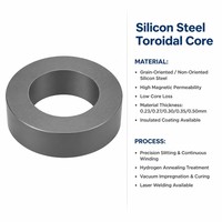 Noyau de transformateur en acier silicé orienté, aimant annulaire flottant, grand noyau avec une tolérance de 1 %, norme AiSi