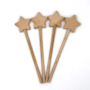 Сказочная палочка «сделай сам» для девочек, деревянные палочки из бука со звездой и медведем ручной работы, детские развивающие игрушки с рисунком «сделай сам»