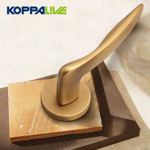 Koppalive Francês Solid Brass Door Handle Gun Metal Interior Privacidade Alavanca Maçaneta e Bloqueio para Banheiro & Quarto - Product Image 1