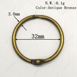 YIWANG 1.2 Inch Antique Bronze Loose Leaf Binder Rings Book Rings for Flash Cards - Product Image 3