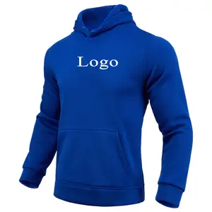 Custom Plus Size Daily Casual Office Wearing Blue Color Sweatshirt Cotton Polyester Long Sleeve OEM Logo Oversized Sweatshirt