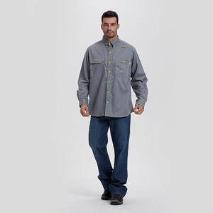 Chemise de travail en nylon et coton ignifuge, gris foncé kaki, vêtements de sécurité résistants aux arcs électriques pour les travailleurs de l'exploitation minière - Product Image 5