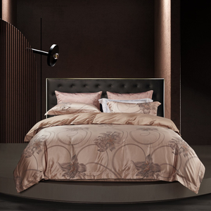 Sang Trọng Phong Cách Châu Âu Ai Cập Bông Khăn Ga Giường Jacquard 4Pcs Comforter Duvet Bìa Nâu 4 Mảnh Bộ Đồ Giường Bộ - Product Image 2