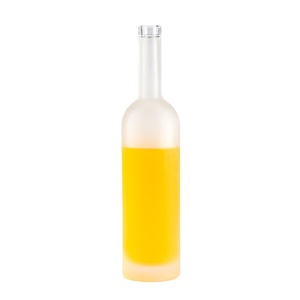 Vide sur mesure étiquette givré Vodka Gin glace vin Whisky bouteille <span class=keywords><strong>verre</strong></span> <span class=keywords><strong>50cl</strong></span> 70cl 75cl Tequila bouteille en <span class=keywords><strong>verre</strong></span> 700ml avec bouchon en liège - Product Image 2