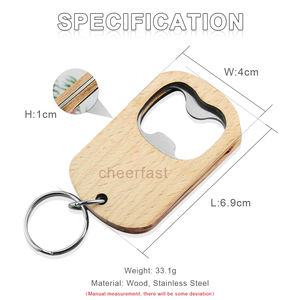 Ouvre-bouteille en hêtre Support de commande d'échantillon Logo personnalisé Ouvre-bouchon de bière en bois de poche avec <span class=keywords><strong>porte</strong></span>-clés - Product Image 6