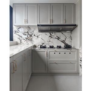 خزانات مطبخ بوحدات معاصرة مخصصة ، فورميكا ميلامين خشبي بقشرة ، للفلل ، أثاث منزلي لغرفة المعيشة - Product Image 5