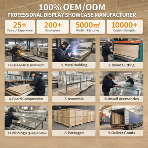 Vetrina Espositiva <span class=keywords><strong>Vintage</strong></span> in Legno e Vetro con Illuminazione a LED per Gioielleria, Negozio di Regali o Antiquariato - Product Image 5