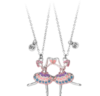 Collier pendentif en alliage chaîne bambou avec strass pour filles, style sportif, accessoires de bijoux, collier de danse ballerine