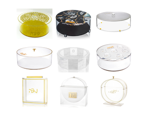 Boîte à Matzah en Lucite de Luxe Personnalisée, Collection Waterdale, Judaïca, Plaque de Séder en Acrylique, Boîte à Matzah Juive pour Pessah - Product Image 1