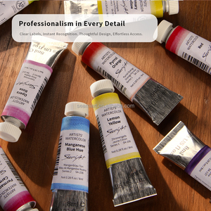 SeamiArt 24 couleurs, aquarelle de qualité artistique en tube individuel de 8 ml pour le dessin et la <span class=keywords><strong>peinture</strong></span> - Product Image 4