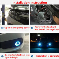 Phare de jour universel de 3.5 "3.0" 2.5 "3.5" pouces 10W 3200Lm Angel Eyes Cob LED antibrouillard 12V DRL lampe nouveau "voiture Halo Ring Daytime Headlight