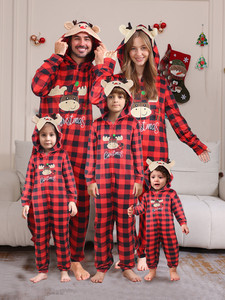 Dropshipping Blue Letter Print Thermal Christmas PJs <strong>Family</strong> Christmas Pajamas <strong>Matching</strong> Jumpsuit Christmas for <strong>Onesies</strong> for Kids - Product Image 3