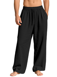 <span class=keywords><strong>Pantaloni</strong></span> da <span class=keywords><strong>Uomo</strong></span> di Alta Qualità, Leggeri, in <span class=keywords><strong>Lino</strong></span> <span class=keywords><strong>100</strong></span>%, Stile Retrò, Gamba Larga, Casual, con Coulisse, Taglie fino a XXXL - Product Image 6