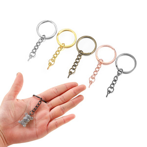 Electroplated <b>Key</b> <b>Ring</b> With Chain For Bracelet Making White K Gold Bronze Rose Gold Gunmetal Black KC - Product Image 2