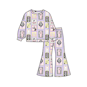 Pantalones de Campana Personalizados y Cómodos con Lazo de Calabaza para Bebés Niñas, Conjuntos de Halloween, Estilos a Juego para Hermanas, Ropa al por Mayor a Precio de Fábrica - Product Image 6