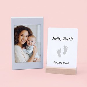 Set di Carte Personalizzate per Registrare Affermazioni Positive e Tappe Importanti del Bambino, <span class=keywords><strong>Regalo</strong></span> per la <span class=keywords><strong>Gravidanza</strong></span> con Cornice Fotografica in Carta - Product Image 1