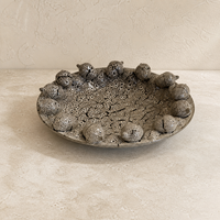 Plateau décoratif en céramique Sandy avec bordure en forme de gland 3D pour la décoration de centre de table