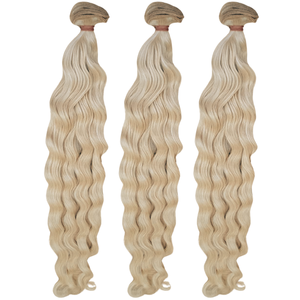 Premium de 24 Pulgadas # Cabello Humano Rubio 613 con Ondas Suaves, Doble Trama a Máquina – Cabello Remy 100% Virgen - Product Image 1