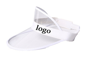 Casquette personnalisable avec logo, élastique réglable, en PVC transparent, protection UV, casquette pare-soleil - Product Image 3