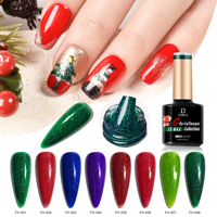 Collection de vernis gel pailletés de Noël Deroi, sans HEMA ni TPO, vernis gel en flacon, logo personnalisé, vente en gros, OEM disponible, vernis gel UV pour les fêtes
