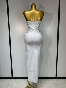 Abito Fasciante da Donna <span class=keywords><strong>Midi</strong></span> Senza Spalline con Schiena Scoperta, <span class=keywords><strong>Rosso</strong></span> Floreale, Elegante per Serate, Club, Feste, Compleanni, Sexy - Product Image 5
