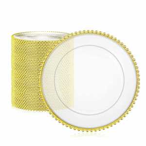 Plateau transparent à bord perlé pour mariage, banquet, décoration de la maison - Product Image 1
