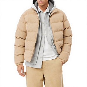 Veste matelassée unisexe écologique anti-UV, couleur unie, fermeture éclair, coupe-vent, doublure en laine, rembourrage épais en polyester, décontractée, hiver - Product Image 2