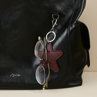 Porte-lunettes en forme d'étoile, support mignon en cuir PU, breloque pour sac, cadeau quotidien, clip pour lunettes, accessoires pour sacs à main et sacs à dos