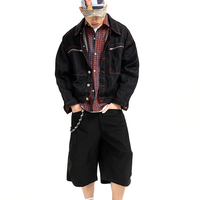 Veste en jean délavé style rétro américain pour homme, nouvelle collection printemps/automne, coupe ample, veste de travail pour homme