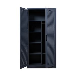 <span class=keywords><strong>Armoire</strong></span> de Rangement Moderne en Métal à Portes Persiennées, Casier en Acier <span class=keywords><strong>Grande</strong></span> Capacité, Dressing Vertical pour Chambre et Bureau - Product Image 4