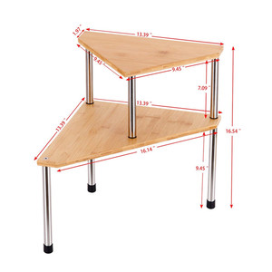 Portaspezie per Dispensa, Scaffale Angolare a 2 Livelli Regolabile per Barattoli e Bottiglie, per Cucina - Product Image 2