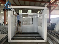 Maison conteneur détachable, maison préfabriquée facile à assembler 20ft/40ft, villa modulaire en acier à faible coût, bureau préfabriqué OEM pour jardin et camping