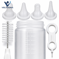 Kit d'alimentation pour animaux de compagnie 60 ml avec tétines souples en silicone pour chatons et chiots nouveau-nés, brosse de nettoyage, perforateur, sans BPA, vente en gros