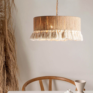 Handwoven <strong>Macrame</strong> Lamp Shade Boho Hanging Pendant Light Cover Modern Bohemian Decor for Home Office <strong>Macrame</strong> Chandelier <strong>Lantern</strong> - Product Image 2