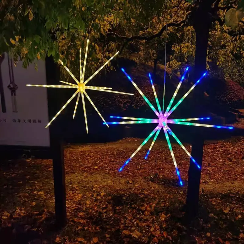 56LED זיקוקי מחרוזת אור חיצוני חזיז אור גן תפאורה Starburst חג תלוי מנורות לרמדאן XJ0306-A