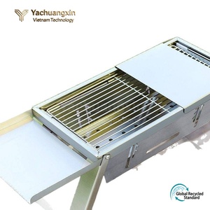 Stainless Steel <b>Portable</b> Folding Charcoal <b>Grill</b> Outdoor Camping BBQ Stove with Lids and Rack - Product Image 6